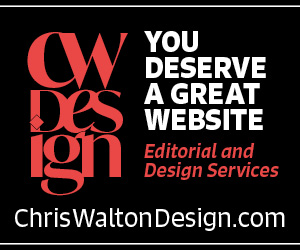 Text graphic reads: You Deserve a Great Website. Editorial and design services, ChrisWaltonDesign.com